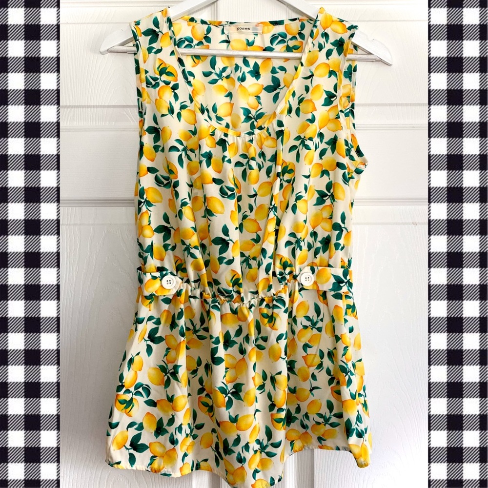🎉HOST PICK | Poema Lemon Print Sleeveless Top